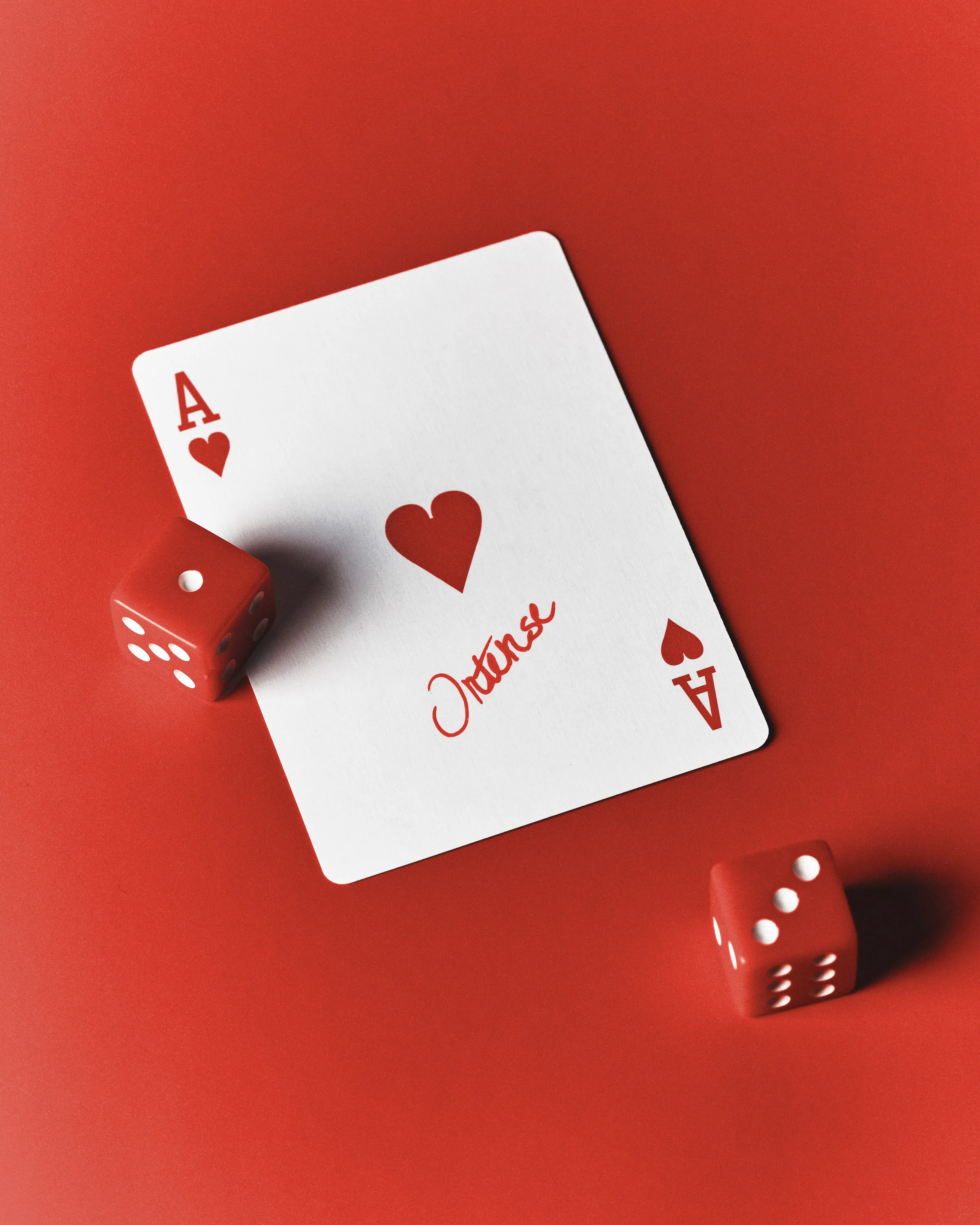 Ace of hearts playing card signed 